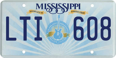 MS license plate LTI608
