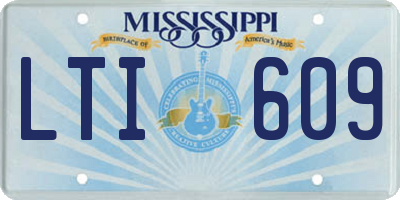 MS license plate LTI609