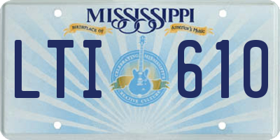 MS license plate LTI610