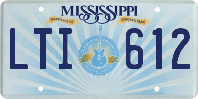 MS license plate LTI612