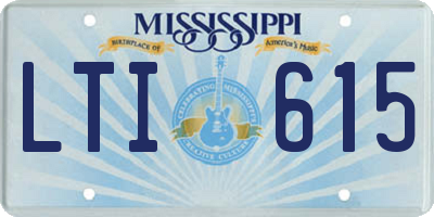 MS license plate LTI615