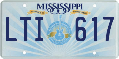 MS license plate LTI617