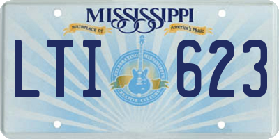 MS license plate LTI623