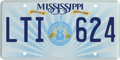 MS license plate LTI624