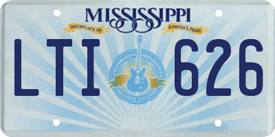 MS license plate LTI626