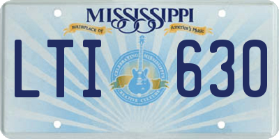 MS license plate LTI630