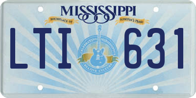 MS license plate LTI631