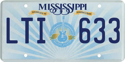 MS license plate LTI633