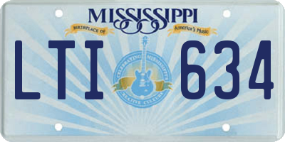 MS license plate LTI634