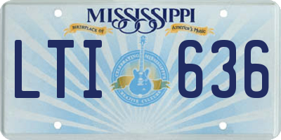 MS license plate LTI636