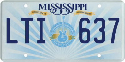 MS license plate LTI637