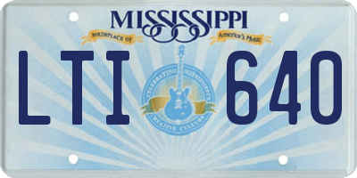 MS license plate LTI640