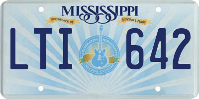 MS license plate LTI642