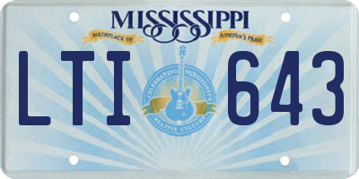 MS license plate LTI643