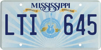 MS license plate LTI645