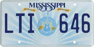 MS license plate LTI646