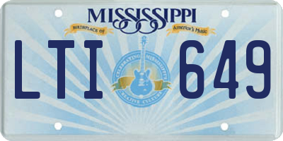 MS license plate LTI649