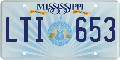 MS license plate LTI653