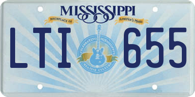 MS license plate LTI655