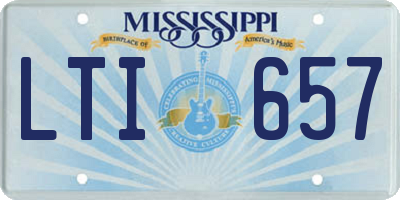 MS license plate LTI657