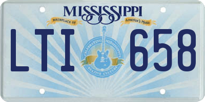 MS license plate LTI658
