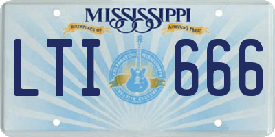 MS license plate LTI666