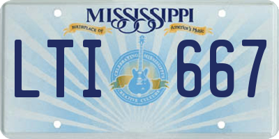 MS license plate LTI667