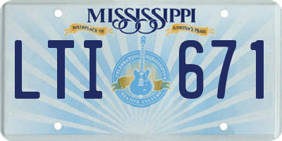MS license plate LTI671