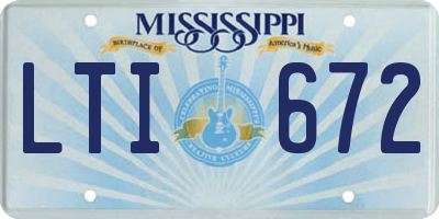 MS license plate LTI672