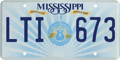 MS license plate LTI673