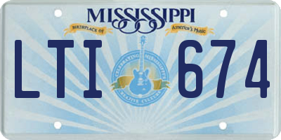 MS license plate LTI674