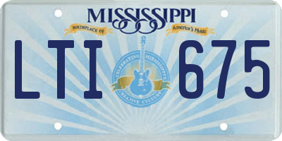 MS license plate LTI675