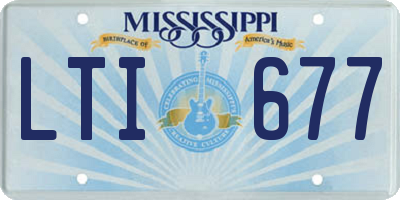 MS license plate LTI677
