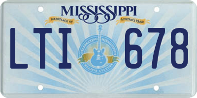 MS license plate LTI678