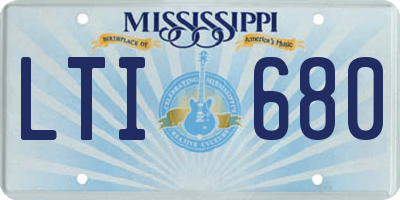 MS license plate LTI680