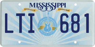 MS license plate LTI681