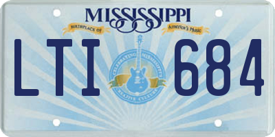 MS license plate LTI684