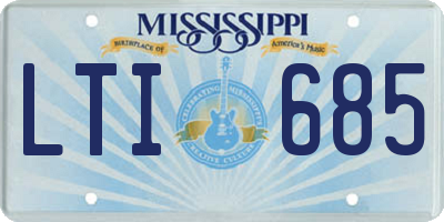 MS license plate LTI685
