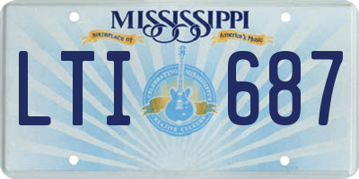 MS license plate LTI687