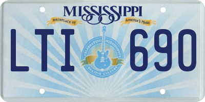 MS license plate LTI690