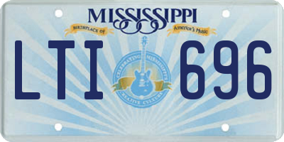 MS license plate LTI696