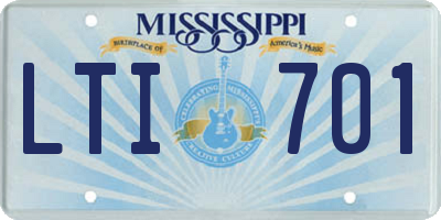 MS license plate LTI701