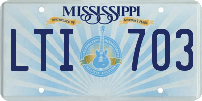 MS license plate LTI703