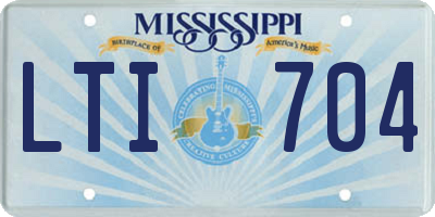 MS license plate LTI704