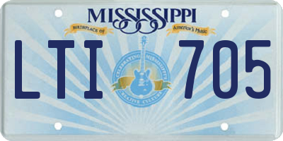 MS license plate LTI705