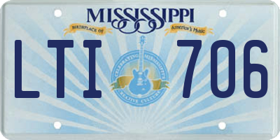 MS license plate LTI706