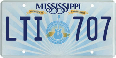 MS license plate LTI707