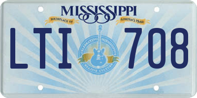 MS license plate LTI708
