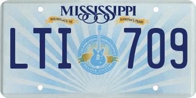 MS license plate LTI709