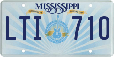 MS license plate LTI710